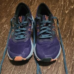 ASICS Vibrant Purple and Orange Sneakers